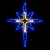 Wintergreen Lighting 28 in. 149-Light LED Blue and Cool White Bethlehem Star with Cross Center