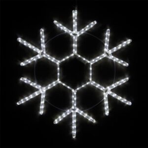 Wintergreen Lighting 24 in. 138-Light LED Cool White 18 Point Hanging Snowflake Decor