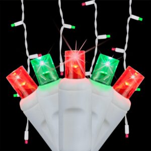 Wintergreen Lighting SoftTwinkle 7 ft. 70-Light LED Red and Green Icicle Light Set