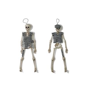 Worth Imports 16 in. Halloween Hanging Skeleton Convict (Set of 4)