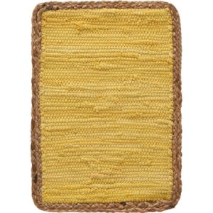 LR Home Sunny Day 19 in. x 13 in. Yellow Jute Bordered Cotton Placemat (Set of 4)