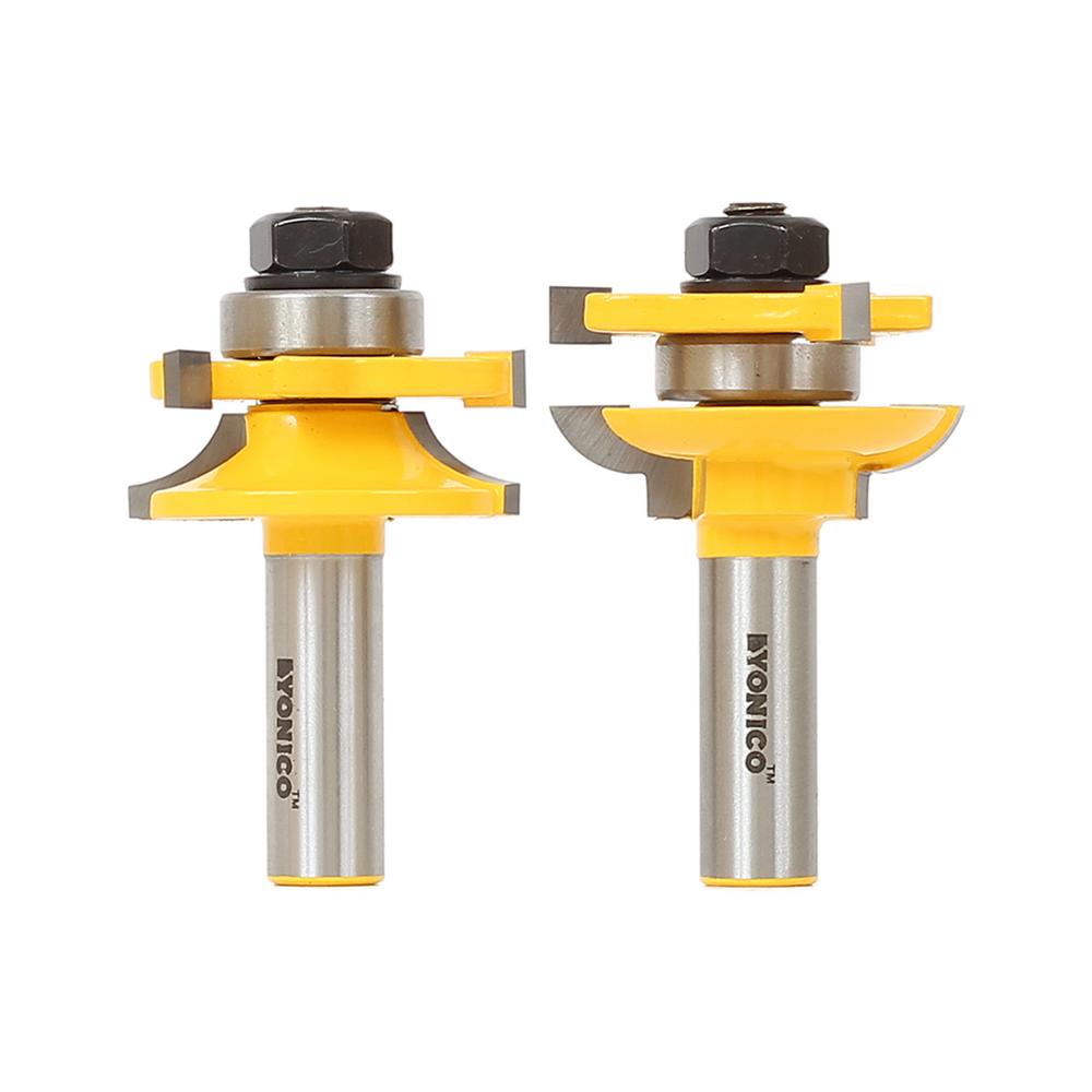 Yonico Rail and Stile Round Over 1/2 in. Shank Carbide Tipped Router Bit Set (2-Piece)