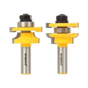 Yonico Rail & Stile Round Over 1/2 in. Shank Carbide Tipped Router Bit Set (2-Piece)
